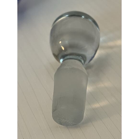 MMA art glass Blue swirl perfume bottle Paperweight 4.5”x 3” Marigold Glass - Picture 7 of 9